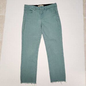 Democracy Womens Raw Hem Crop Jeans  Ab Technology Seafoam Green Size 6